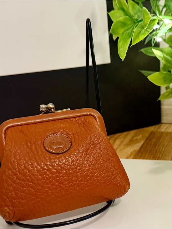 Dooney & Bourke Handbags - Dooney & Bourke Pebbled Leather Kiss-Lock Coin Purse - British Tan